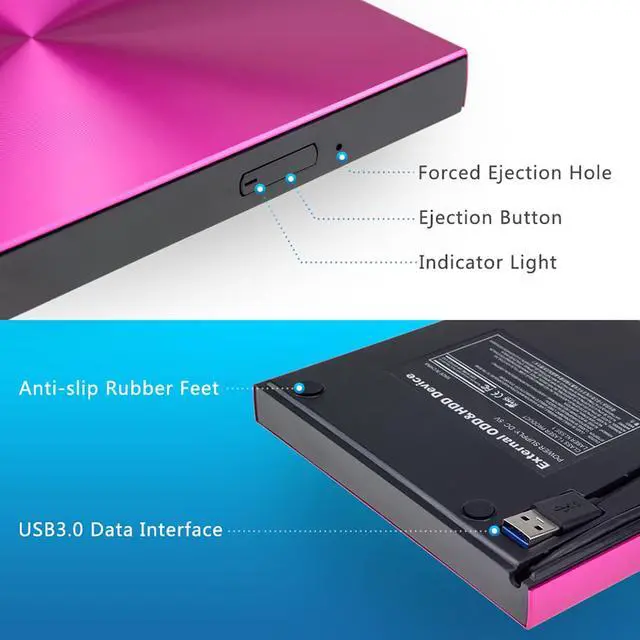 Alt view image 5 of 8 - USB 3.0 External DVD Burner DVD-RW CD-ROM Player Slim Portable Optical Drive For MacBook Laptop/Windows Notebook