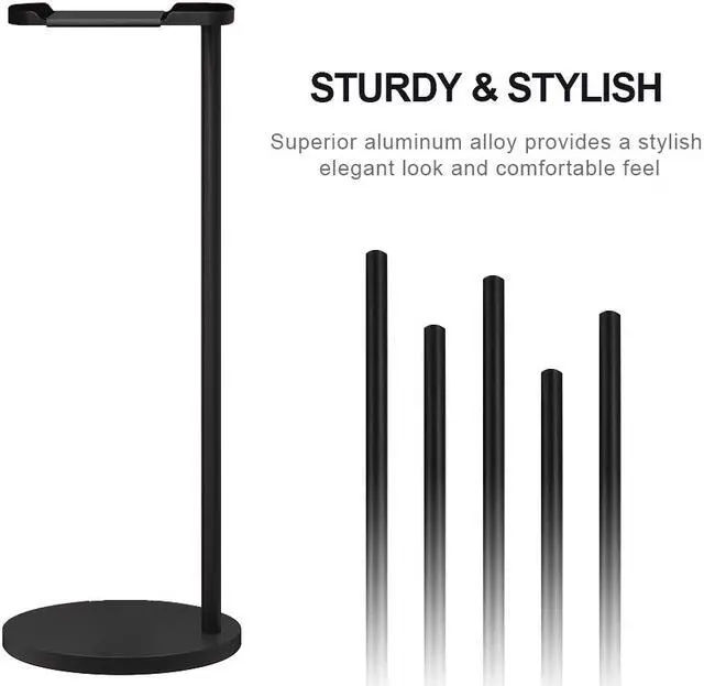 Alt view image 6 of 7 - Aluminum Headphone Stand Rack Sturdy Non-Slip Metal Gaming Headset Earphone Holder Hanger Mount with Solid Base for Table Desk