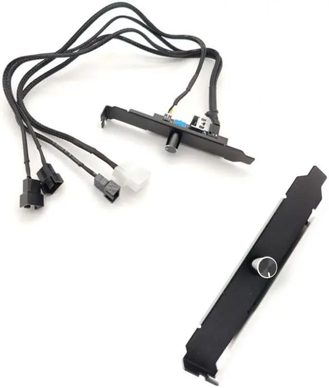 Alt view image 6 of 6 - PCI Slot Fan Speed Controller 3 Fans by 1 Knobs w/ On OFF Switch- Power by Molex 4pin(12V Only)-45cm Cable 0-100% Stepless Speed Adjust