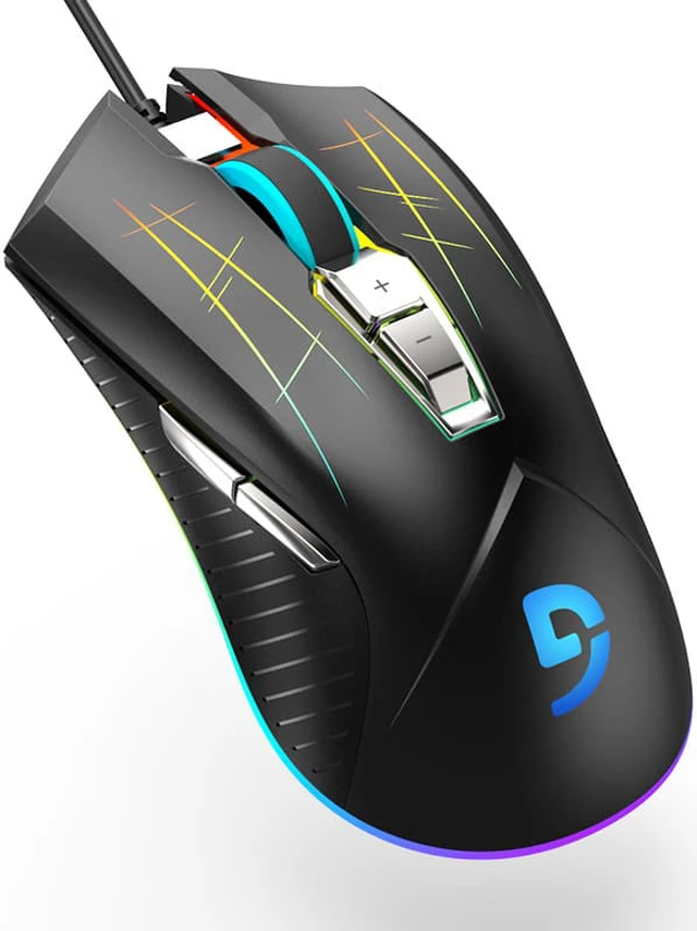 Alt view image 4 of 6 - Fuhlen G93S Optomagnetic Magneto Micromotion Wired Game Mouse Original 5000DPI