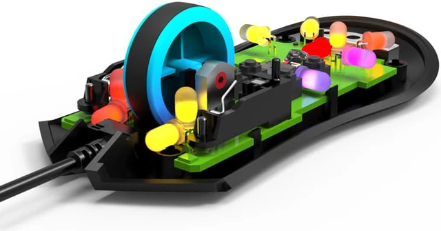 Alt view image 3 of 6 - Fuhlen G93S Optomagnetic Magneto Micromotion Wired Game Mouse Original 5000DPI
