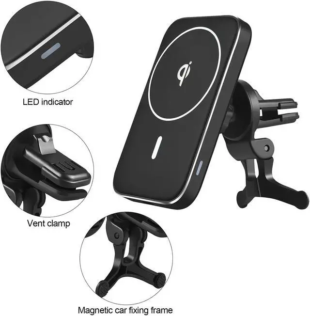 Alt view image 5 of 8 - 2021 New 15W MagSafe Magnetic Qi Wireless Car Fast Charger Holder For iPhone 12 12 Pro 12Pro Max 12mini