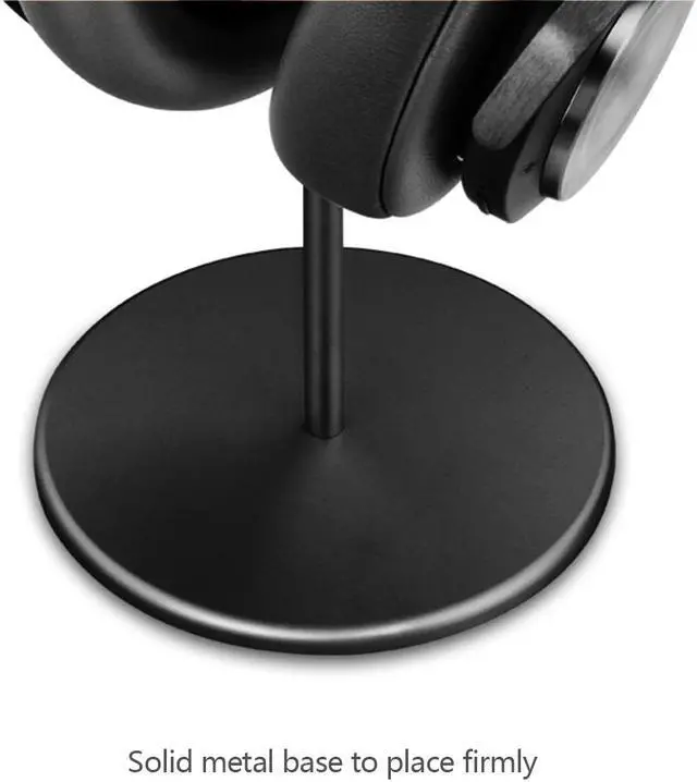 Alt view image 3 of 8 - Black Walnut Wood Aluminum Headphone Stand Nature Walnut Gaming Headset Holder with Solid Metal Base for Table Desk Display
