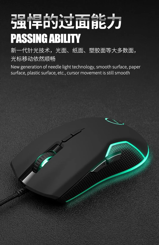 Alt view image 6 of 8 - G701 Colorful USB Wired Gaming Mouse 7 Keys 1200-3200 DPI 7 Color Optical Tracing Ergonomics Mice
