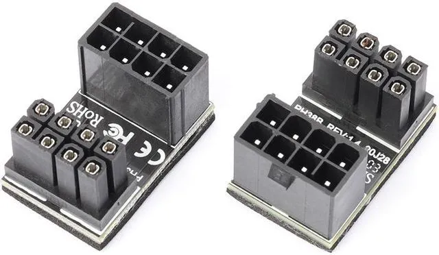 Main image of 8pin Graphics Card Power Connector (180° Turning),Computer Cables Graphics Card Power Supply Connector 8PIN Adapter 180° Turning(2 PACK )