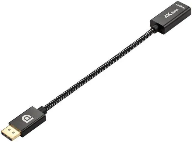 Alt view image 3 of 8 - Displayport to HDMI Adapter 4K@60Hz Gold Plated DP to HDMI 2.0 Video Display Converter for Desktop PC HDMI Connector Adapter 7.87“ Male to Female Cable