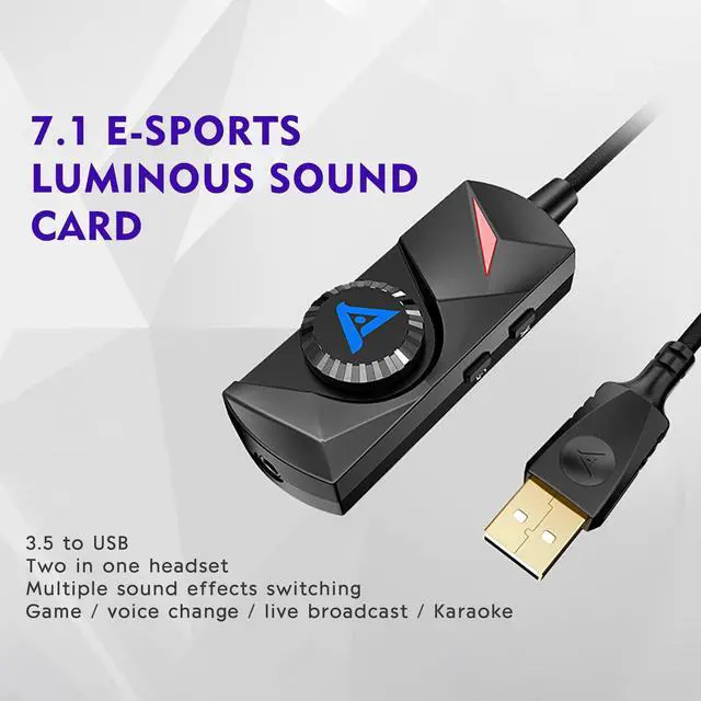 Alt view image 2 of 7 - New Hot USB External Sound Card Audio Interface 3.5mm To USB2.0 7.1 Audio Game Computer Sound Card Adapter with Microphone for Laptop Headset USB 2.0 Sound Card