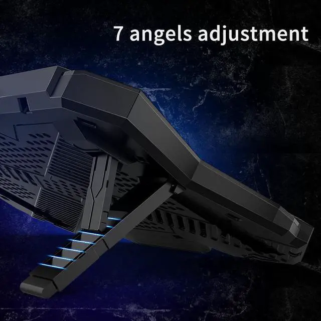 Alt view image 4 of 6 - RGB Laptop Cooler 12-17 Inch Led Screen Laptop Cooling Pad Notebook Cooler Stand with Six Fan and 2 USB Ports