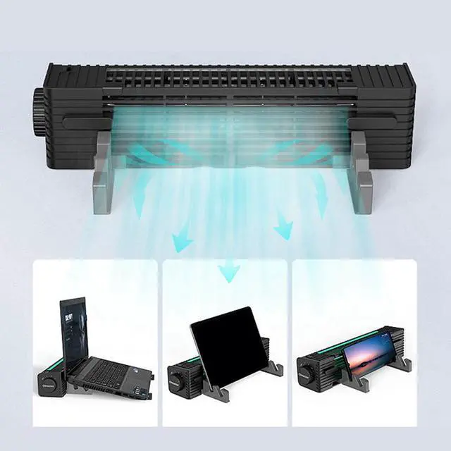 Alt view image 6 of 8 - Laptop Radiator Bladeless Fan Turbine High Air Volume Vooling Base RGB Llight Notebook PC Base Bracket
