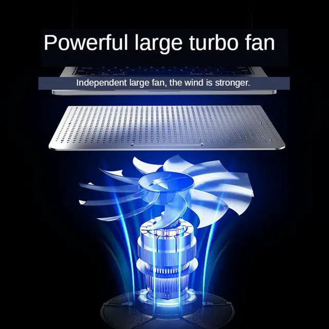 Alt view image 3 of 8 - Gaming Laptop Cooler Silent Big Fan Aluminum Laptop Cooling Pad 2 USB Port Adjustable Speed and Height Notebook Stand Cooler for 12-17 Inch Notebook PC