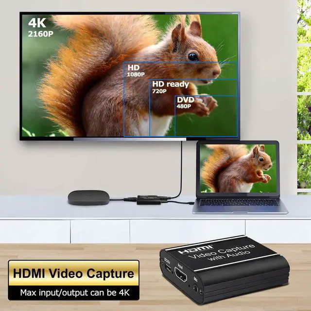Alt view image 7 of 7 - Video Capture Card with Loop Out, Video Capture with Audio, 4K HDMI Game Capture USB 2.0 Record Capture Card Device for Live Streaming Broadcasting, Video Conference, Gaming for PS3/4, Switch, DSLR