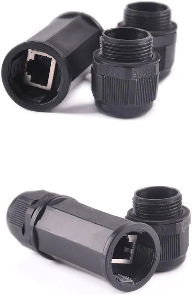 Alt view image 2 of 7 - RJ45 waterproof Connector IP67 Waterproof Protector RJ45 Lan Coupler Outdoor Install Adapter Ethernet Network Cable Connector Double Head RJ-45 Female Jack Adapter Coupler Extension for Cat5 6 7 8P8C