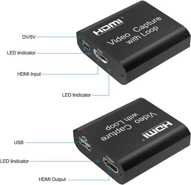 Alt view image 2 of 8 - Video Capture Card 4K HDMI Video Capture Device with Loop Out, Full HD 1080P Game Capture Video Recorder for Live Streaming, Broadcasting or Video Conference