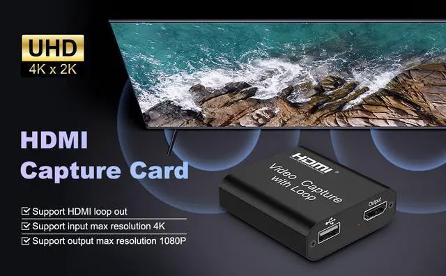 Alt view image 3 of 8 - Video Capture Card 4K HDMI Video Capture Device with Loop Out, Full HD 1080P Game Capture Video Recorder for Live Streaming, Broadcasting or Video Conference