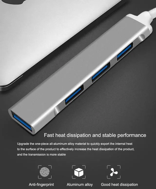 Alt view image 7 of 8 - 4 In 1 Mini USB hub 3.0 Splitter High Speed at 5Gbps With USB3.0*1+USB2.0*3 For Windows10/8/7 Vista XP Mac 10/4/6