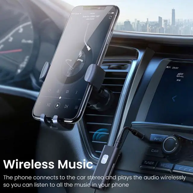 Alt view image 3 of 8 - AUX Bluetooth 5.0 Audio Receiver 3.5mm Jack Wireless Music Lavalier Wireless Receiver Adapter Transmitter with Clip Support TF Card for Car Headphone Speaker