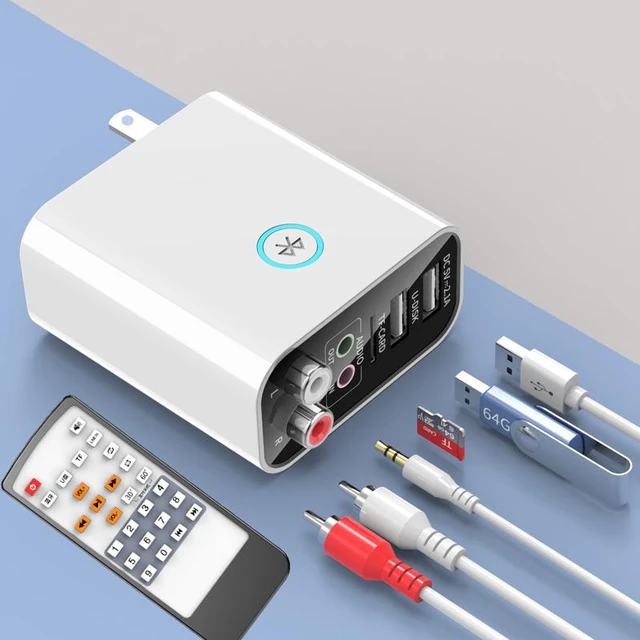Alt view image 2 of 8 - 2 In 1 Bluetooth 5.0 Receiver Transmitter 3.5mm Aux L/R RCA Wireless Audio Adapter U Disk/TF Play Support APP Control USB Charger