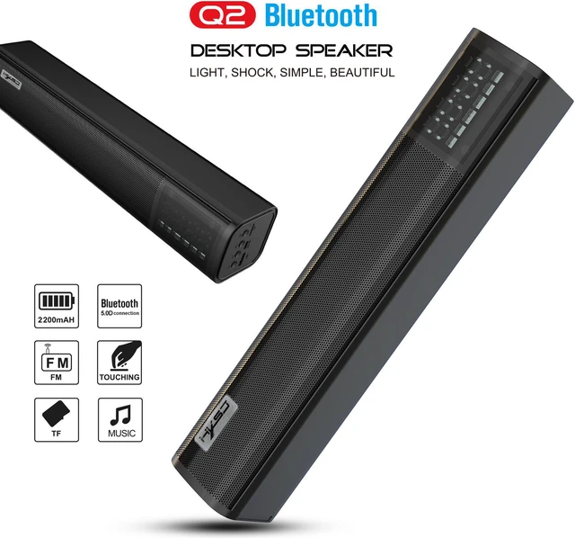 Main image of Rechargeable Wireless Bluetooth 5.0 Speaker TV Sound Bar Theater Surround Subwoofer with Microphone Hands-Free Calls Support TF Card Playback USB AUX-IN