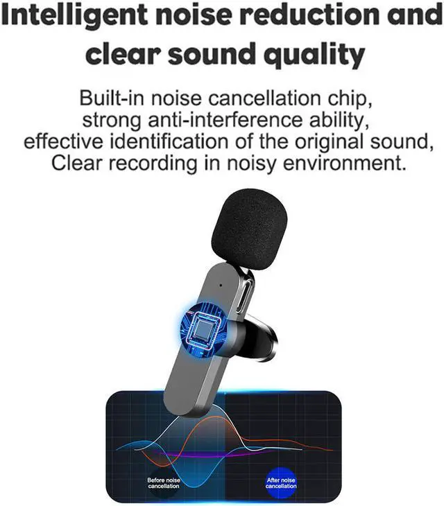 Alt view image 3 of 8 - Wireless Lavalier Microphone Lapel Clip Mic for Type-c / USB C Android Phone Support Multi-channel Real-Time Mixing (TYPE C Vision)