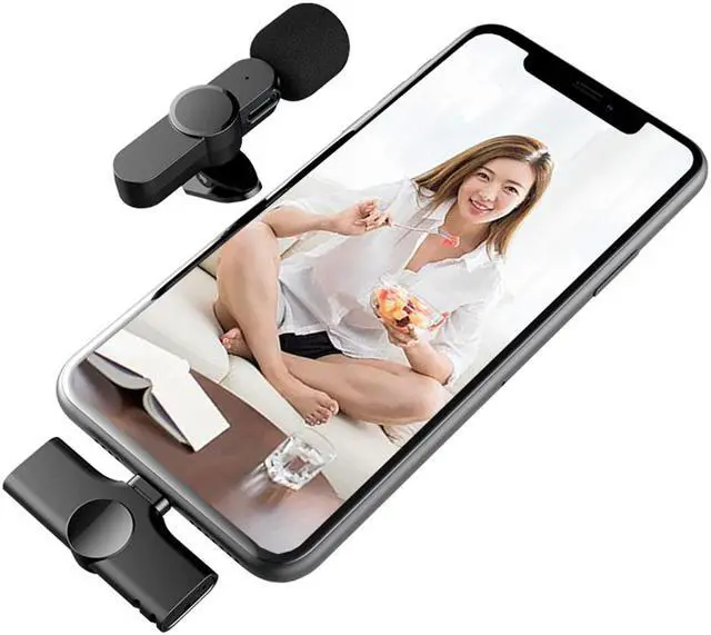 Alt view image 2 of 8 - Wireless Lavalier Microphone Lapel Clip Mic for Lightning iPhone Phone Support Multi-channel Real-Time Mixing
