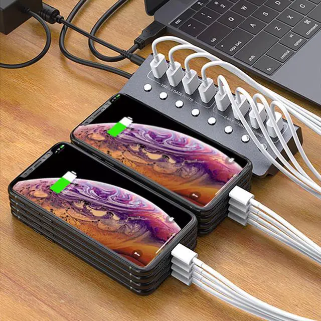 Alt view image 7 of 8 - 8 Port USB 3.0 Splitter 4 Port Extended USB HUB 4 Port Fast Charging Adapter External Power Supply Cable Splitter For PC Laptop