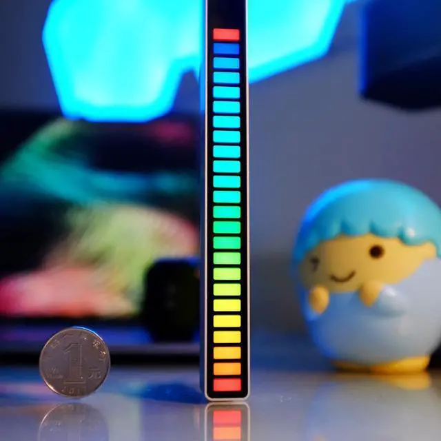 Main image of USB RGB Light Bar Music Rhythm Light Voice Activated Sound Control Pick Up 32 LEDs 4 Brightness 18 Colors for Desktop Vehicle Decor Car Atmosphere Ambient Recreation