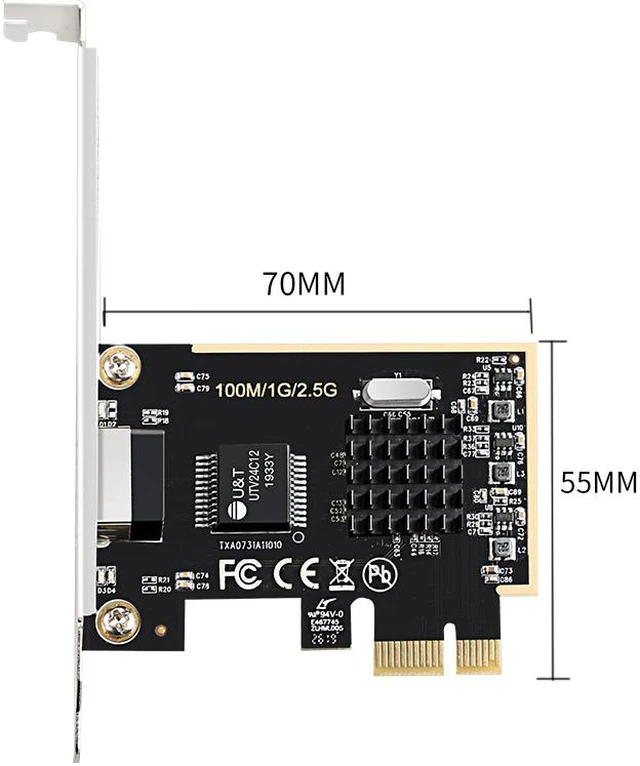 Alt view image 3 of 8 - RTL8152 Chipset Gaming PCIE Card PCI Express 2500Mbps Gigabit Network Card 100/1000M/ 2.5G RJ45 PCIe Network Adapter