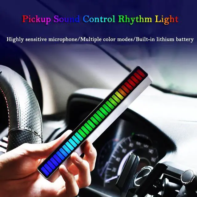 Alt view image 2 of 8 - Voice Control LED Light Bar 32 Colorful Lamp Pickup Sound Control Rhythm Light with Sensitive Microphone