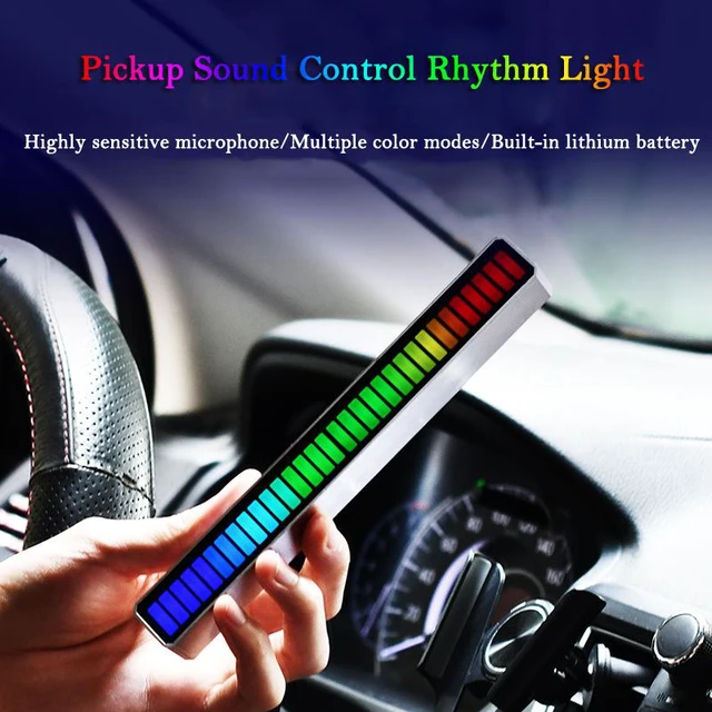 Alt view image 6 of 8 - Voice Control LED Light Bar 32 Colorful Lamp Pickup Sound Control Rhythm Light with Sensitive Microphone