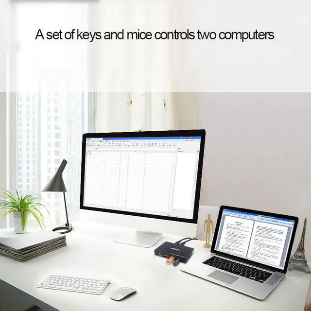 Alt view image 5 of 7 - AIMOS 4 Port USB KVM Switch Share 4pcs USB Devices w/ USB Cables For Keyboard U Disk Printer Scanner