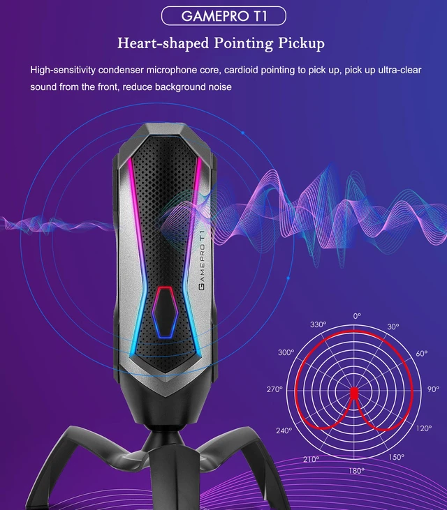 Alt view image 6 of 8 - RGB Gaming Recording Capacitor Microphone USB PC Chat Micr for Internet Celebrity Anchor Special Cool Style Microphone Remote Conference Teaching Clear Mic