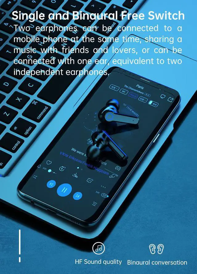 Alt view image 4 of 8 - TWS Bluetooth 5.0 Wireless Stereo Earphones Earbuds Waterproof Headphone Headset With Charging Case