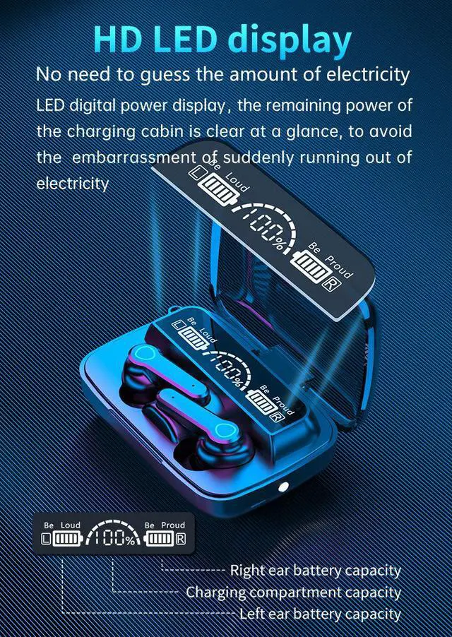 Alt view image 3 of 8 - TWS Bluetooth 5.0 Wireless Stereo Earphones Earbuds Waterproof Headphone Headset With Charging Case