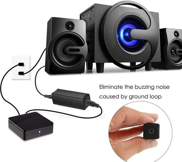 Alt view image 3 of 7 - Ground Loop Noise Isolator for Car Audio and Home Stereo System with 3.5mm Aux Cable Eliminate Buzzing Noise Portable and Lightweight