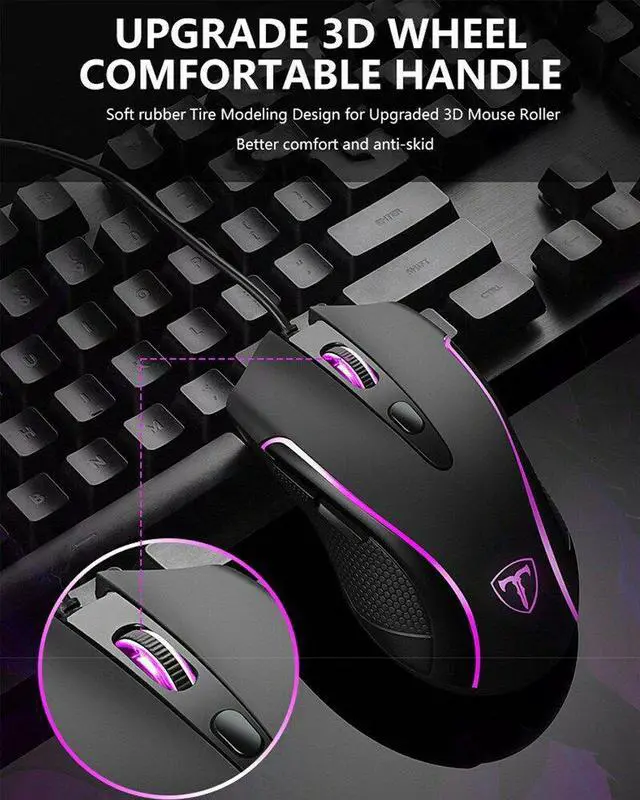 Alt view image 6 of 7 - ET-T20 Gaming Wired Mouse Light Computer Gaming Lnternet Cafe Mouse Optical Mouse Professional Gaming Mouse RGB Laptop Mouse 4DPI