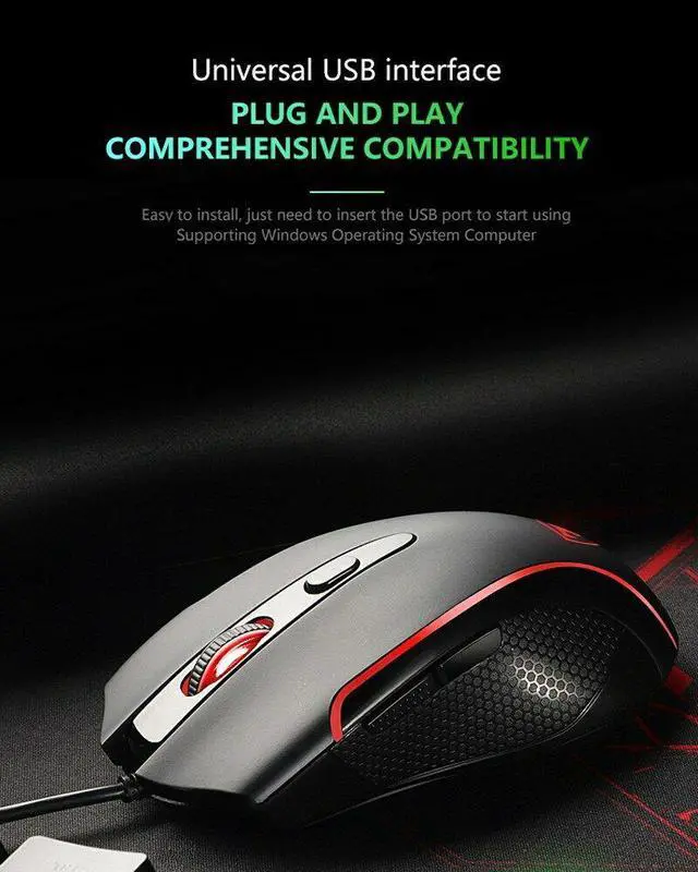 Alt view image 7 of 7 - ET-T20 Gaming Wired Mouse Light Computer Gaming Lnternet Cafe Mouse Optical Mouse Professional Gaming Mouse RGB Laptop Mouse 4DPI