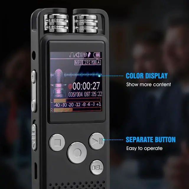 Alt view image 5 of 8 - 16G Professional Voice Activated Digital Audio Voice Recorder USB Pen Non-Stop 80hr Recording PCM Support TF-Card
