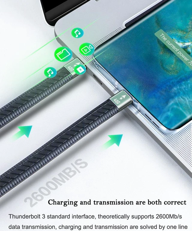Alt view image 3 of 8 - 0.49ft/150mm PD 100W ThunderBolt 3 Cable FPC Type C to C Flexible Circuit Board Data Line Lightning 3 Data Lines 40G ThunderBolt 3 Type-C3.1