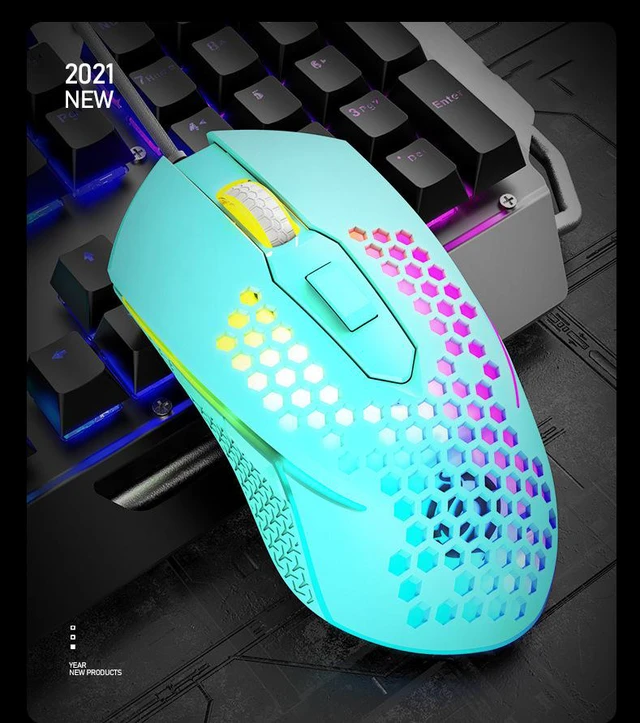 Main image of New USB Wired Gaming Mouse Computer 3200 DPI 6 Buttons Mice Online Games Competitive Hollow Lightweight RGB Mouse Ergonomics Honeycomb Mat