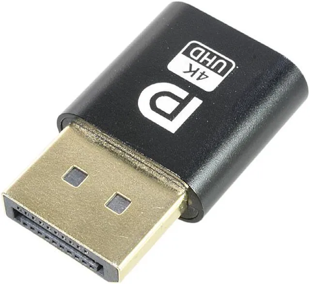 Alt view image 2 of 5 - Virtual Display Adapter DP DisplayPort Dummy Plug 4K Headless Ghost Connector EDID 3840*2160 @17Hz with Indicator Light