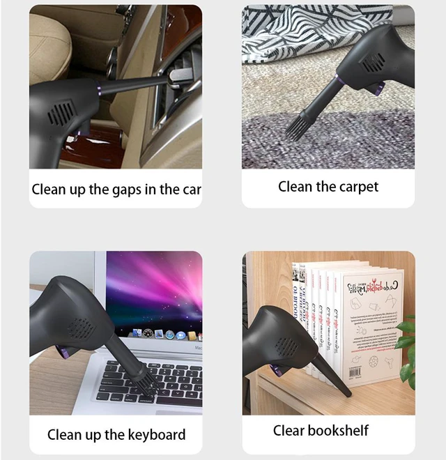 Alt view image 6 of 8 - Portable Cordless Air Duster USB Rechargeable Handheld Deep Cleaning Tool Air Blower Duster Vacuum Cleaner for Computer Laptop Keyboard Electronics for Camera