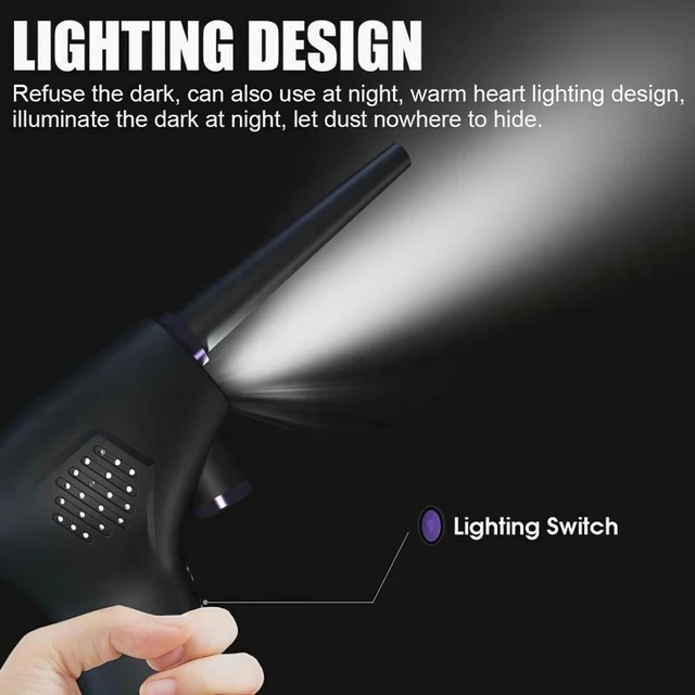 Alt view image 2 of 8 - Portable Cordless Air Duster USB Rechargeable Handheld Deep Cleaning Tool Air Blower Duster Vacuum Cleaner for Computer Laptop Keyboard Electronics for Camera