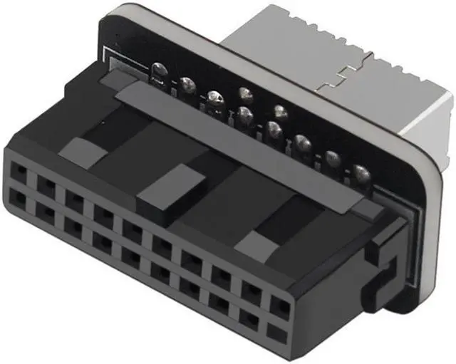 Alt view image 2 of 5 - Motherboard Internal USB 3.0 20Pin/19P Header to Type-E A-Key USB 3.1 20 Pin Adapter for Type C Front Panel Chassis Bracket