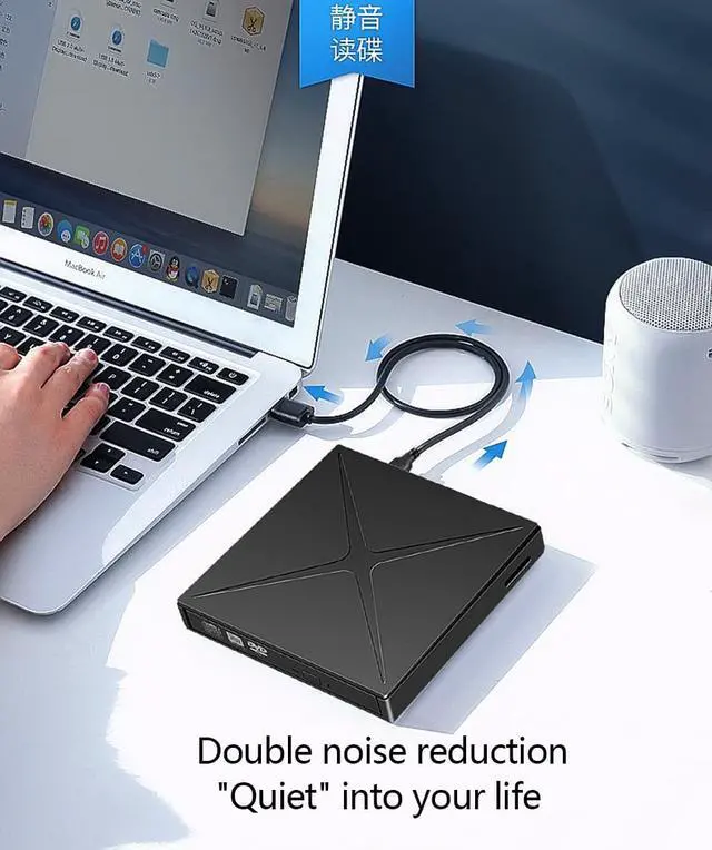 Alt view image 5 of 8 - External DVD Drive USB 3.0/Type-C Optical Drive Portable DVD RW CD Burner Support SD Cards Reader USB Port for Mac OS Laptop Windows PC