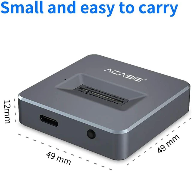 Alt view image 6 of 7 - Type-c to NVME Enclosure Docking Station USB 3.1 Gen 2 For SSD, USB to M2 SSD Key M Heat Sink included