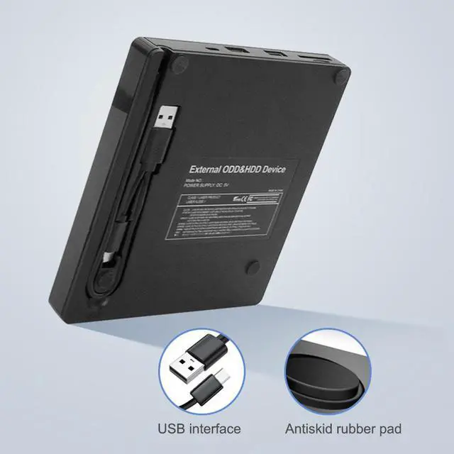 Alt view image 4 of 8 - 2 In 1 USB External Optical Drive Portable External Type-C CD Burner High Speed CD/DVD Player TF/SD Card Reader For Windows Linux Mac