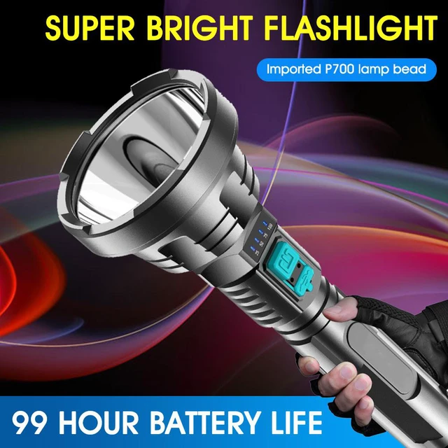 Alt view image 3 of 8 - Super Powerful LED Flashlight Tactical Torch Built-in 1200 mAh Battery USB Rechargeable Waterproof Lamp Ultra Bright Lantern