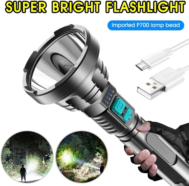Alt view image 2 of 8 - Super Powerful LED Flashlight Tactical Torch Built-in 1200 mAh Battery USB Rechargeable Waterproof Lamp Ultra Bright Lantern