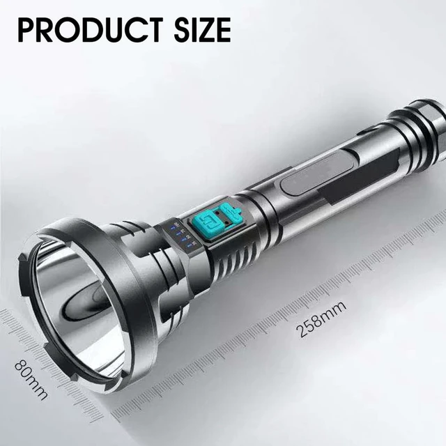 Alt view image 7 of 8 - Super Powerful LED Flashlight Tactical Torch Built-in 1200 mAh Battery USB Rechargeable Waterproof Lamp Ultra Bright Lantern