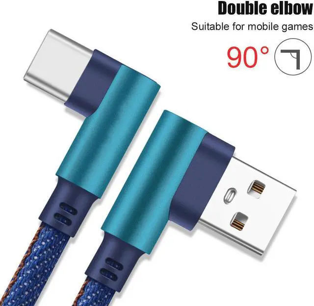 Alt view image 6 of 8 - 3.28ft/1m 6.56ft/2m Type C 90 Degree Right Angle USB C 3.1 Fast Data Sync Charging Charger Cable USB A to C Male